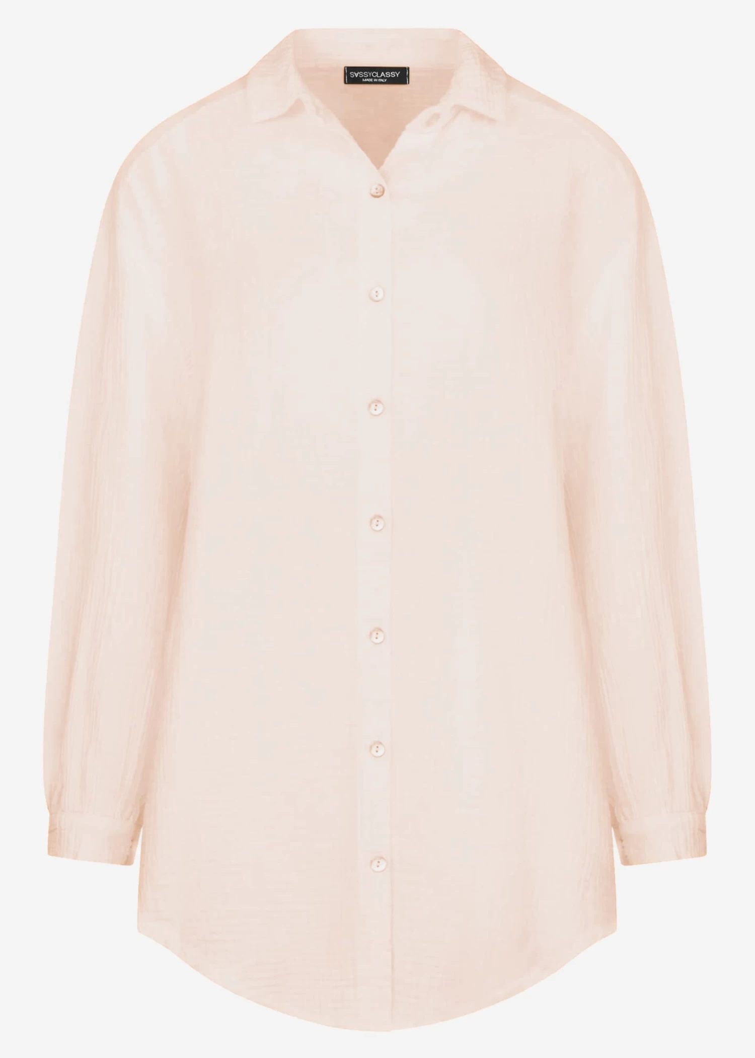 Musselin Bluse Oversize, Hellbeige 11 Musselin Bluse Oversize, Hellbeige – Bild 9