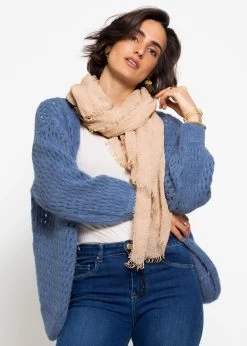 Musselin Schal, Beige -Sassyclassy 04 04 2024 line3456 CR2 2