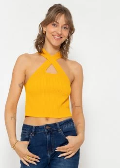 Halterneck Strick Top, Gelb 15 Halterneck Strick Top, Gelb -Sassyclassy 16 02 2024 Lea4813 CR2