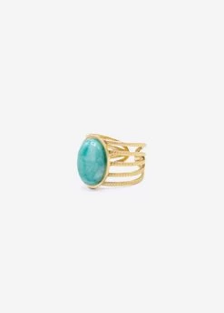 Ring Mit Amazonit Stein, Gold -Sassyclassy 20uA9QGreW9yKfng5EJ20KNQkes