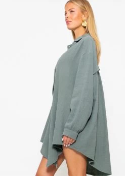 Musselin Bluse Oversize, Salbeigrün 21 Musselin Bluse Oversize, Salbeigrün -Sassyclassy 26032024 Sophia1572 CR2