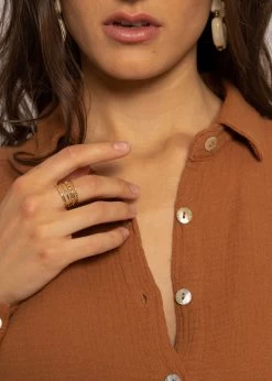 Ring Mit Kettendetail, Gold -Sassyclassy A1057 3