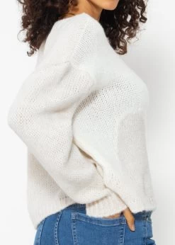 Zweifarbiger Strickpullover - Offwhite-beige 14 Zweifarbiger Strickpullover - Offwhite-beige -Sassyclassy Pauline 11 03 202410510 CR2