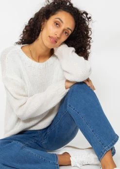 Zweifarbiger Strickpullover - Offwhite-beige 10 Zweifarbiger Strickpullover - Offwhite-beige -Sassyclassy Pauline 11 03 202410530 CR2