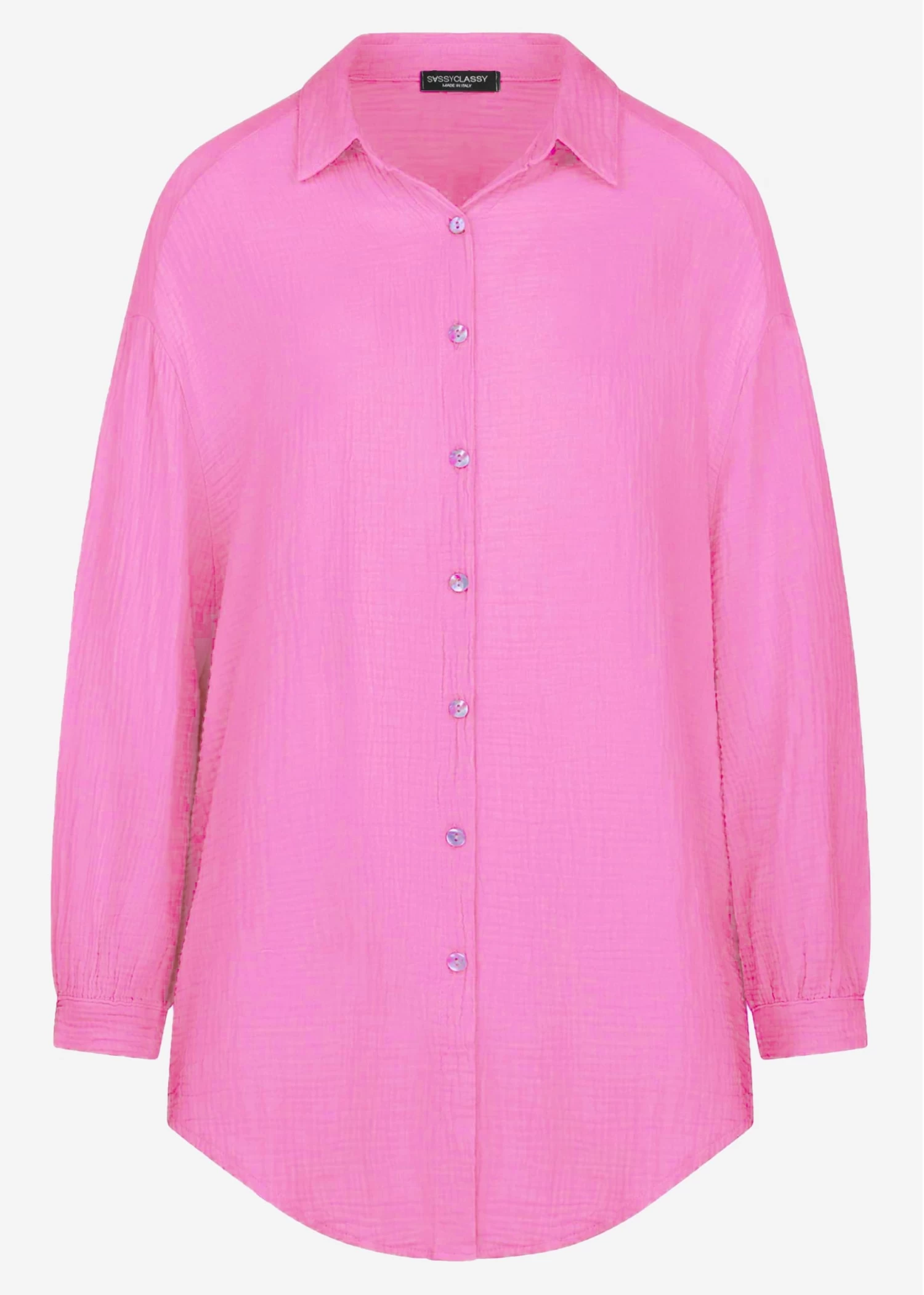 Musselin Bluse Oversize, Pink 10 Musselin Bluse Oversize, Pink – Bild 8
