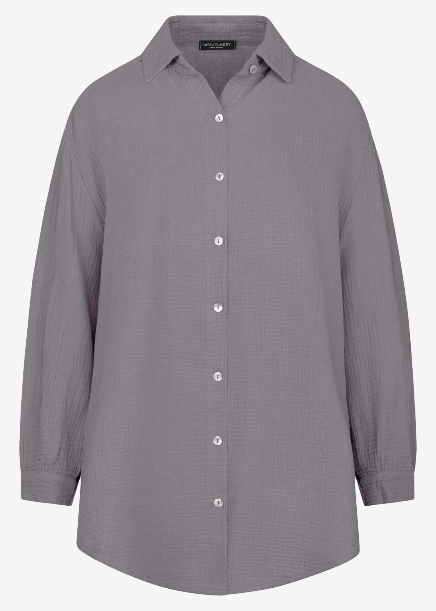 Musselin Bluse Oversize, Taupe 10 Musselin Bluse Oversize, Taupe – Bild 8