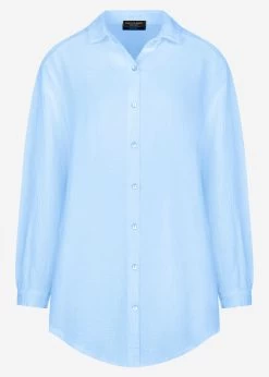 Musselin Bluse Oversize, Hellblau 21 Musselin Bluse Oversize, Hellblau -Sassyclassy S1205B3983 BustDBCJ0800vmyPn