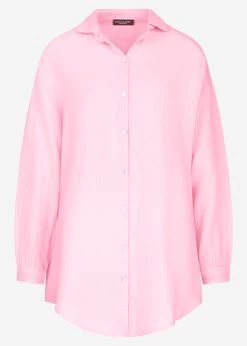 Musselin Bluse Oversize, Babyrosa -Sassyclassy S2201B4498 Bust 3