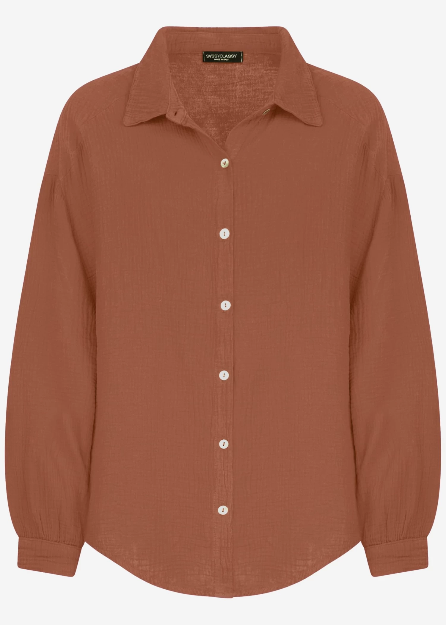 Musselin Bluse Oversize, Kurz, Cafelatte 10 Musselin Bluse Oversize, Kurz, Cafelatte – Bild 8