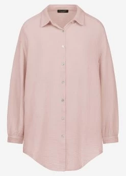 Musselin Bluse Oversize, Puderrosa -Sassyclassy S2205B4792 Bust