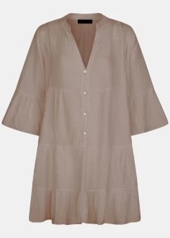 Musselin Kleid, Taupe -Sassyclassy S2206B3970 Bust