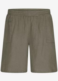 Musselin Bermuda-Shorts, Khaki -Sassyclassy S2206B4848 Bust