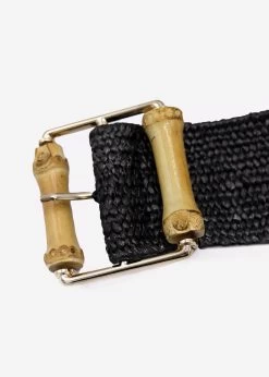 Gürtel Mit Eckiger Schließe, Schwarz -Sassyclassy S2208A1159