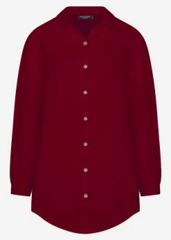Musselin Bluse Oversize, Dunkelrot -Sassyclassy S2208B5018 Bust
