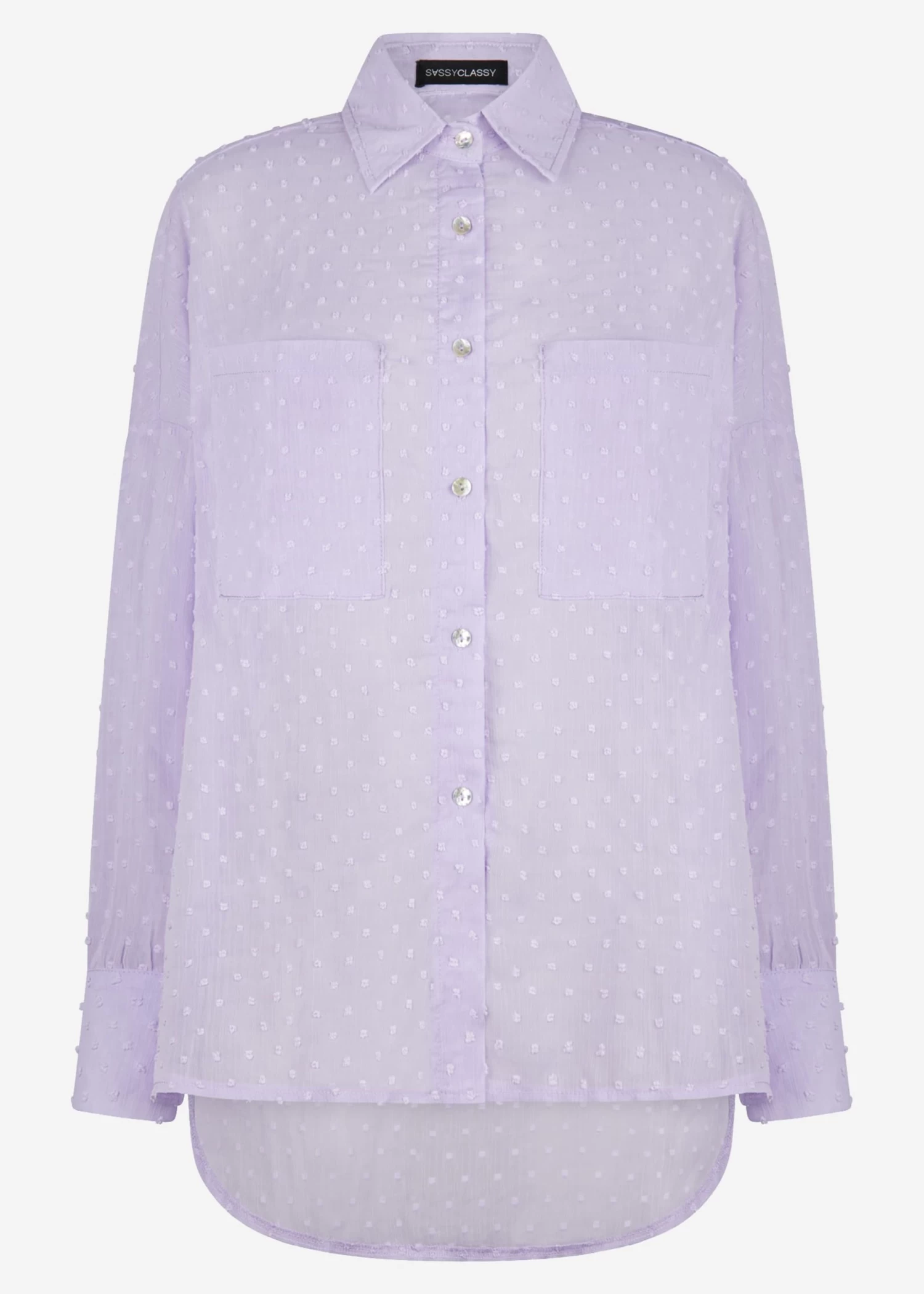 Oversize Plumetis Bluse, Flieder 10 Oversize Plumetis Bluse, Flieder – Bild 8