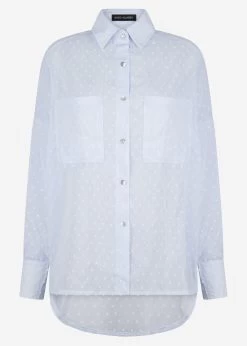 Oversize Plumetis Bluse, Hellblau 21 Oversize Plumetis Bluse, Hellblau -Sassyclassy S3203B5659 Bust