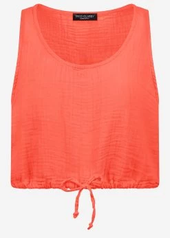 Musselin Top Mit Zugband, Koralle 15 Musselin Top Mit Zugband, Koralle -Sassyclassy S3203B5714 Bust