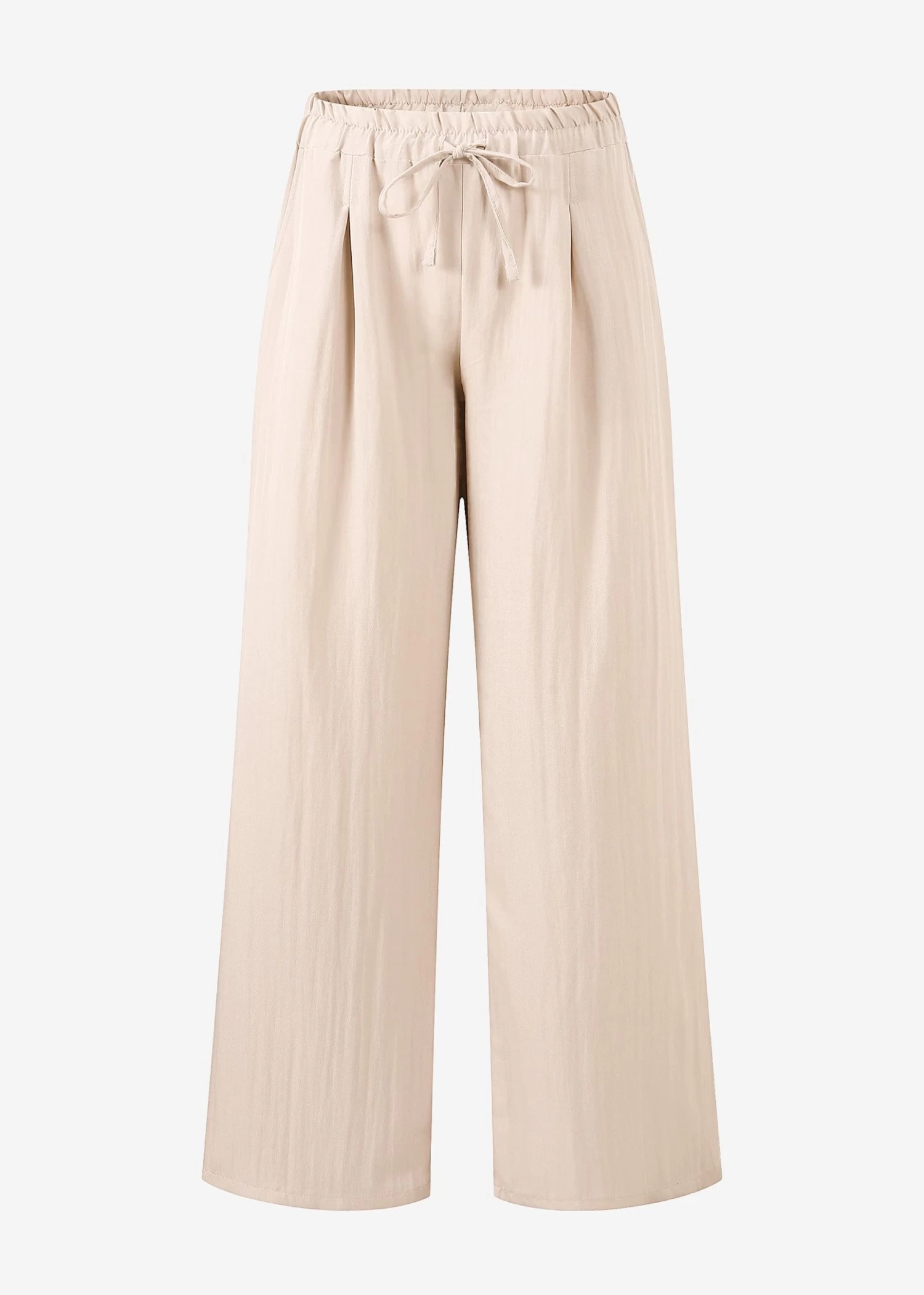 Schimmernde Lässige Viskose Hose - Beige 10 Schimmernde Lässige Viskose Hose - Beige – Bild 8