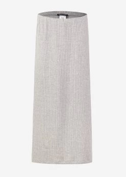 Gerippter Rock In Midi-Länge - Grau 19 Gerippter Rock In Midi-Länge - Grau -Sassyclassy S3207B6004 Bust