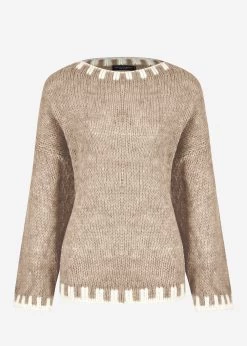 Pullover Mit Offwhite Details, Beige -Sassyclassy S3207B6028 bust2xd5UbMUGTTSD