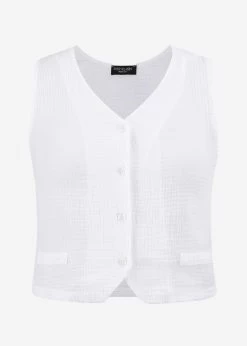 Musselin Anzugweste, Weiß -Sassyclassy S3207B6044 Bust