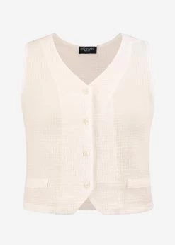 Musselin Anzugweste, Hellbeige -Sassyclassy S3207B6045 Bust