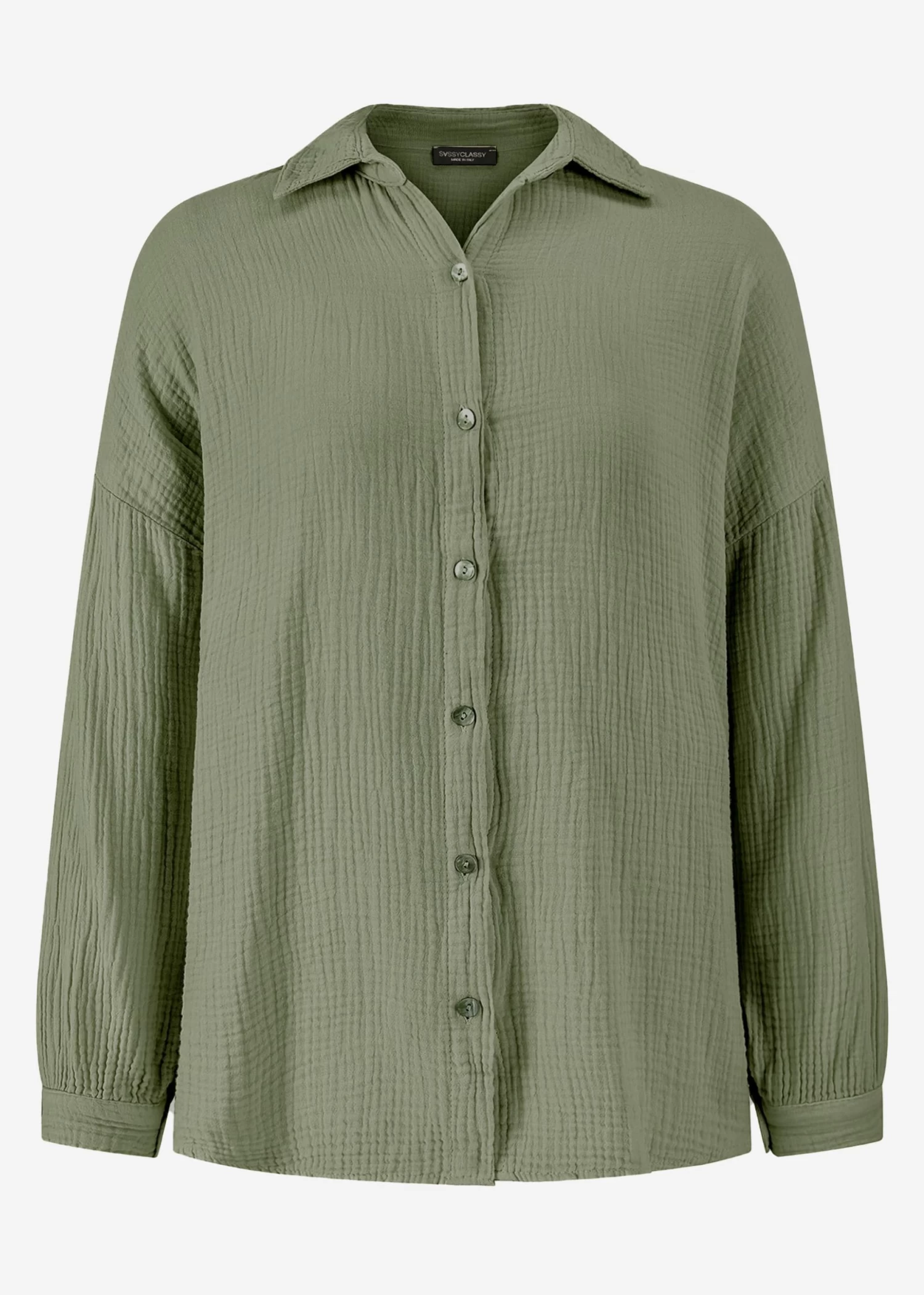 Musselin Bluse Im Regular Fit - Khaki 11 Musselin Bluse Im Regular Fit - Khaki – Bild 9