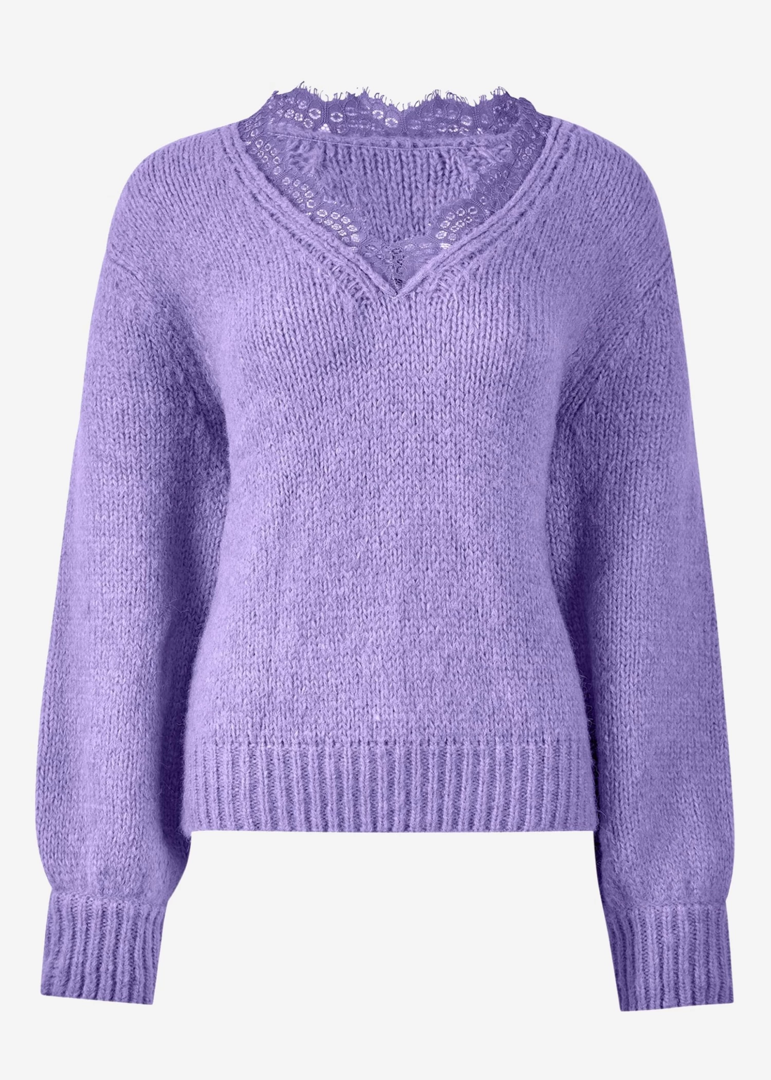 Pullover Mit Spitzen-Ausschnitt - Lila 11 Pullover Mit Spitzen-Ausschnitt - Lila – Bild 9