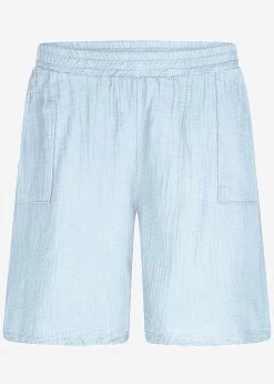 Musselin Bermuda-Shorts, Hellblau -Sassyclassy S3207S6103 Bustiqu09ms4pI7U3