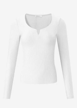Geripptes Langarmshirt - Offwhite -Sassyclassy S3208G6204 bust