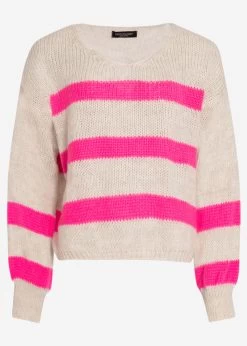 Pullover Mit Pink Streifen - Hellbeige -Sassyclassy S3208P6167 BustS0P6imJZ51CjU