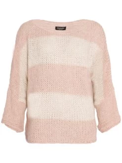 Locker Gestrickter Oversize Pullover - Rosa-offwhite -Sassyclassy S3208P6202 Bust
