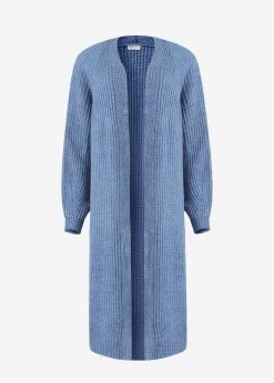 Langer, Gerippter Cardigan - Jeansblau 17 Langer, Gerippter Cardigan - Jeansblau -Sassyclassy S3209C6401 bustTH9U8FqyqOGzB