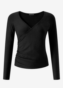 Langarmshirt Mit Wickel-Optik - Schwarz 21 Langarmshirt Mit Wickel-Optik - Schwarz -Sassyclassy S3209G6471 bust