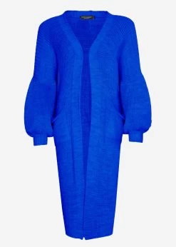 Langer Super Soft Cardigan Mit Taschen- Royalblau -Sassyclassy S3211C6629 Bust