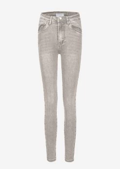 Stretchy Mid Waist Push Up Jeans - Hellgrau -Sassyclassy S3211D6676 Bust