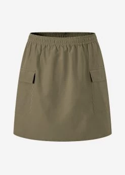 Rock Mit Aufgesetzten Taschen - Khaki 15 Rock Mit Aufgesetzten Taschen - Khaki -Sassyclassy S3211R6698 bust 2