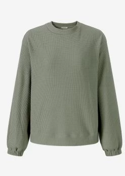Langarmshirt In Waffelpiqué - Grün -Sassyclassy S3211W6689 bust