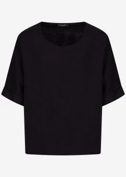 Lässiges Musselin Shirt - Schwarz -Sassyclassy S4203E6898 Bust