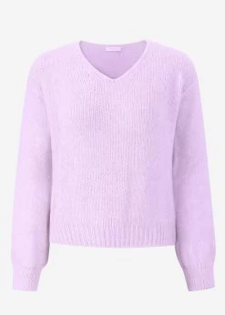 Pullover Mit V-Ausschnitt - Flieder -Sassyclassy S4203P6910 bust