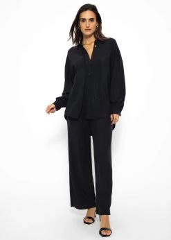 Oversize Lurex Bluse - Schwarz -Sassyclassy SASSYCLASSY oversize lurex bluse schwarz S3207E6110