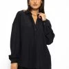 Oversize Lurex Bluse - Schwarz -Sassyclassy SASSYCLASSY oversize lurex bluse schwarz S3207E6110 5