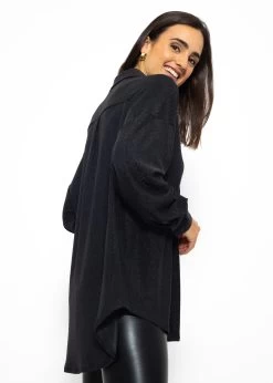 Oversize Lurex Bluse - Schwarz -Sassyclassy SASSYCLASSY oversize lurex bluse schwarz S3207E6110 9