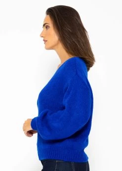Pullover Mit V-Ausschnitt - Royalblau -Sassyclassy SASSYCLASSY pullover mit v Ausschnitt royalblau S3209P6412 4