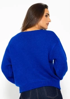 Pullover Mit V-Ausschnitt - Royalblau -Sassyclassy SASSYCLASSY pullover mit v Ausschnitt royalblau S3209P6412 5