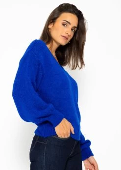 Pullover Mit V-Ausschnitt - Royalblau -Sassyclassy SASSYCLASSY pullover mit v Ausschnitt royalblau S3209P6412 7