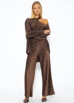 Schulterfreies Lurex Top - Braun -Sassyclassy SASSYCLASSY schulterfreies lurex top braun S3208T6197