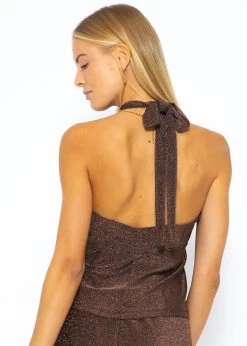 Schulterfreies Lurex Top - Braun -Sassyclassy SASSYCLASSY schulterfreies lurex top braun S3208T6197 5