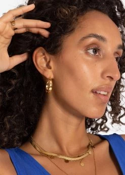 Flat Creolen, Gold -Sassyclassy SASSYCLASSY flat creolen gold S3205 1