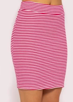 Gestreifter Rip-Jersey Rock, Pink-weiß -Sassyclassy SASSYCLASSY gestreifter rip jersey rock pink weiss S3205B5916 7